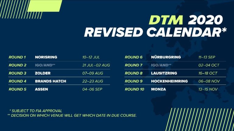 ITR gibt neuen DTM-Kalender 2020 bekannt